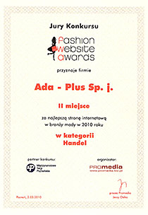 Fashion Websites Awards 2010